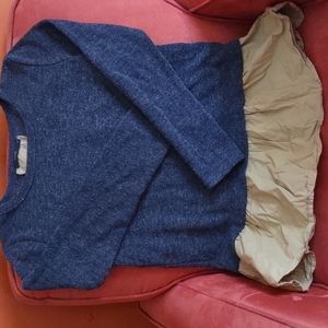 Grey/Mustard sweater. Dark heather grey, unique style. Boutique brand. Sz. Small